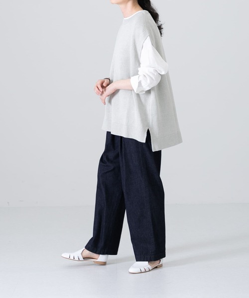 かぐれ(カグレ)の「リネンニットベスト(ベスト・レディース・ベージュ/ミント・FREE)」の8枚目の写真