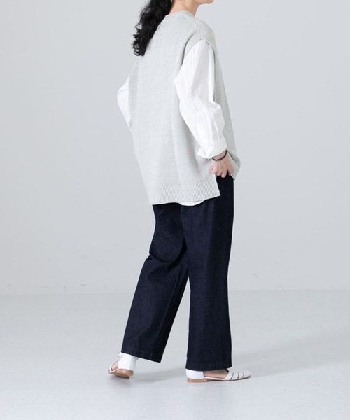 かぐれ(カグレ)の「リネンニットベスト(ベスト・レディース・ベージュ/ミント・FREE)」の9枚目の写真