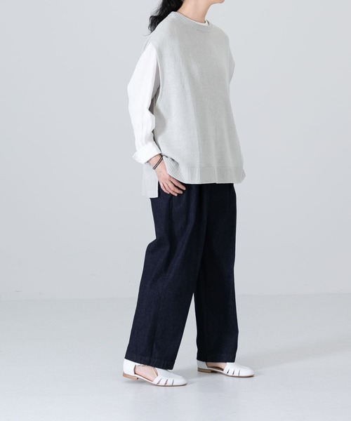 かぐれ(カグレ)の「リネンニットベスト(ベスト・レディース・ベージュ/ミント・FREE)」の10枚目の写真