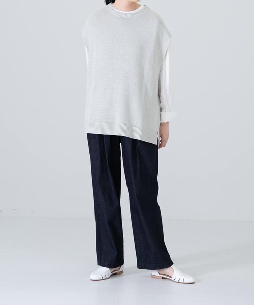 かぐれ(カグレ)の「リネンニットベスト(ベスト・レディース・ベージュ/ミント・FREE)」の11枚目の写真