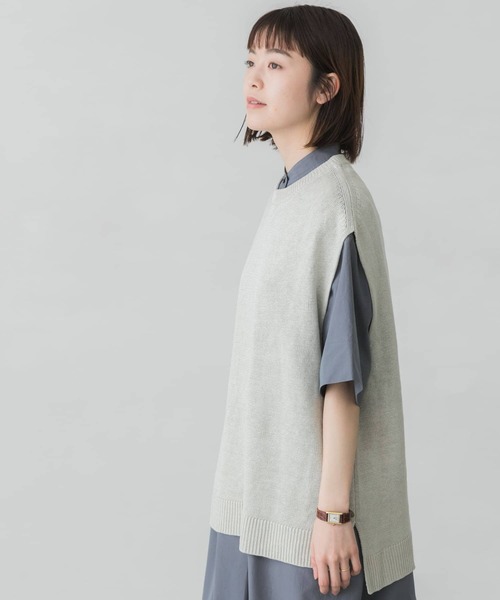 かぐれ(カグレ)の「リネンニットベスト(ベスト・レディース・ベージュ/ミント・FREE)」の12枚目の写真