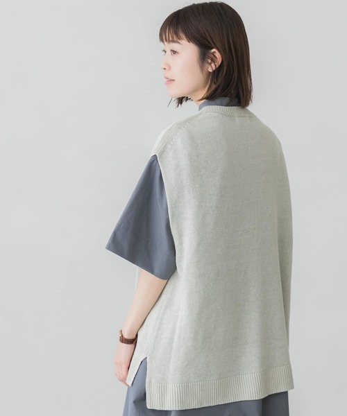 かぐれ(カグレ)の「リネンニットベスト(ベスト・レディース・ベージュ/ミント・FREE)」の14枚目の写真