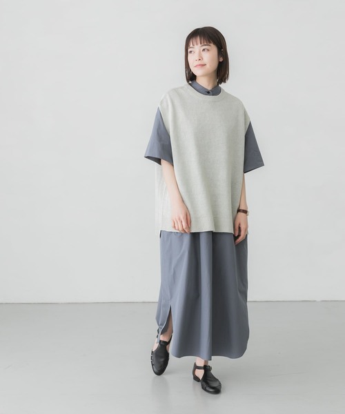 かぐれ(カグレ)の「リネンニットベスト(ベスト・レディース・ベージュ/ミント・FREE)」の16枚目の写真