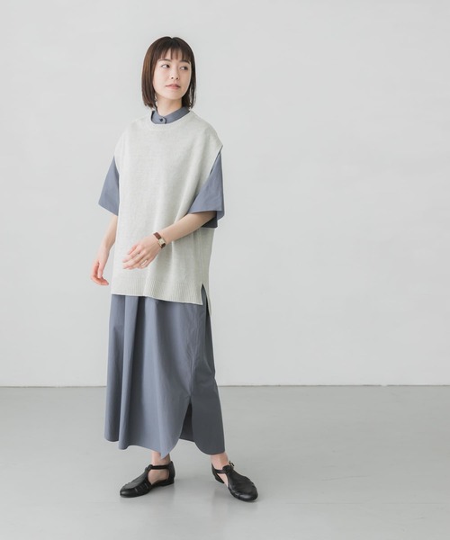 かぐれ(カグレ)の「リネンニットベスト(ベスト・レディース・ベージュ/ミント・FREE)」の17枚目の写真