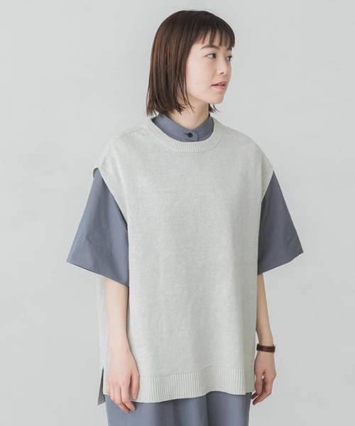 かぐれ(カグレ)の「リネンニットベスト(ベスト・レディース・ベージュ/ミント・FREE)」の20枚目の写真