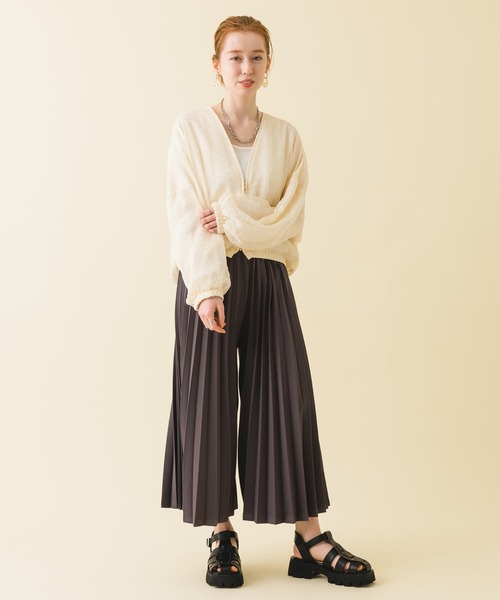 Paradise Picnic（パラダイスピクニック）の「アコーディオンプリーツパンツ（その他パンツ・レディース・グレー/アイボリー/ミント・FREE）」の9枚目の写真