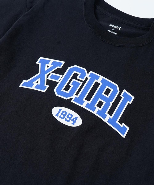 X-girl（エックスガール）の「COLLEGE LOGO S/S TEE/カレッジロゴ　Tシャツ（Tシャツ/カットソー・レディース・ホワイト/ブラック/ブラウン・S/M/L/XL）」の14枚目の写真