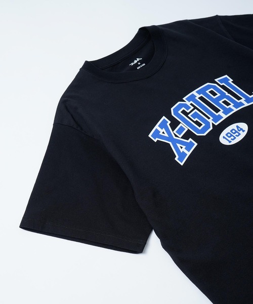 X-girl（エックスガール）の「COLLEGE LOGO S/S TEE/カレッジロゴ　Tシャツ（Tシャツ/カットソー・レディース・ホワイト/ブラック/ブラウン・S/M/L/XL）」の16枚目の写真