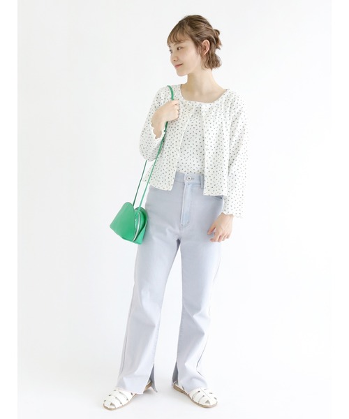 ehka sopo(エヘカソポ)の「花柄/無地アソートカーディガン(カーディガン/ボレロ・レディース・イエロー/ブルー/グリーン/キナリ・フリ-)」の5枚目の写真