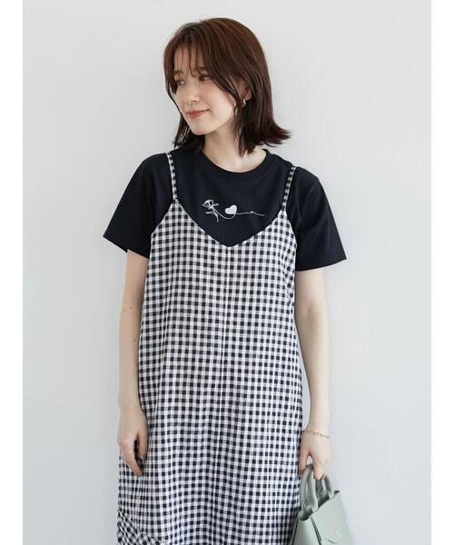 Petit fleur(プチフルール)の「・Petit Fleur ハナ&ハート刺繍Tシャツ(Tシャツ/カットソー・レディース・グリーン/オフホワイト/ピンク/ブラック・FREE)」の14枚目の写真