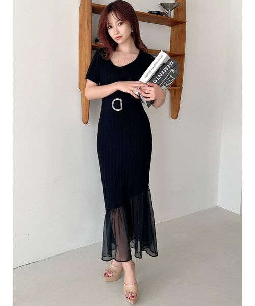 RESEXXY(リゼクシー)の「2wayショルダーマーメイドニットワンピース(ワンピース・レディース・ブラック/ブラウン/アイボリー/ミント・FREE)」の5枚目の写真