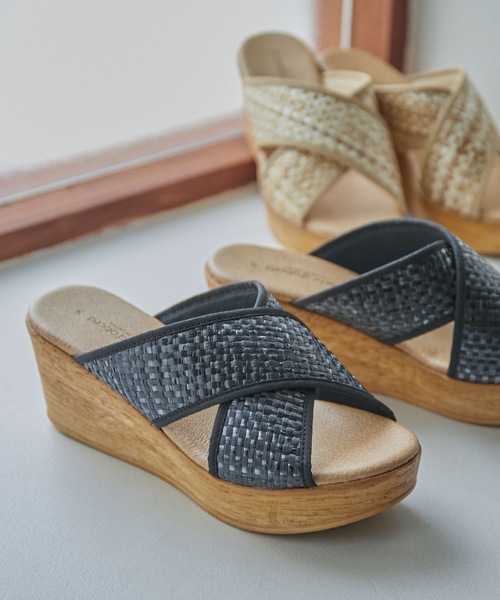 Fashion Letter(ファッションレター)の「日本製メッシュクロスデザインサンダル 痛くないサンダル(サンダル・レディース・ベージュ/ライトグリーン/ブラック/ホワイト・S/M/L/LL)」の20枚目の写真