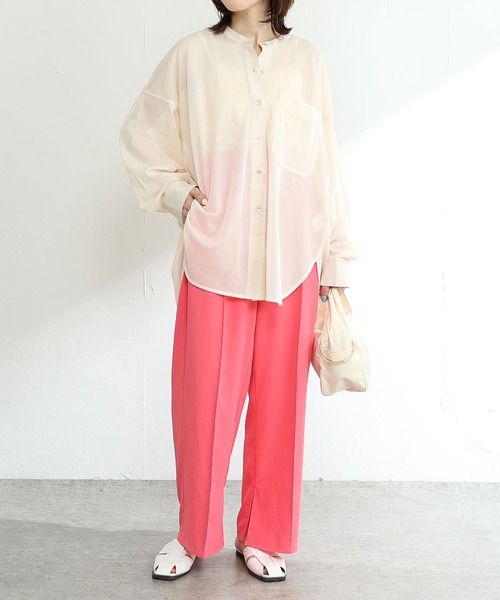 COLLAGE GALLARDAGALANTE(コラージュガリャルダガランテ)の「抜け感を演出するメッシュオーバーシャツ(シャツ/ブラウス・レディース・アイボリー/ブラック・FREE)」の3枚目の写真