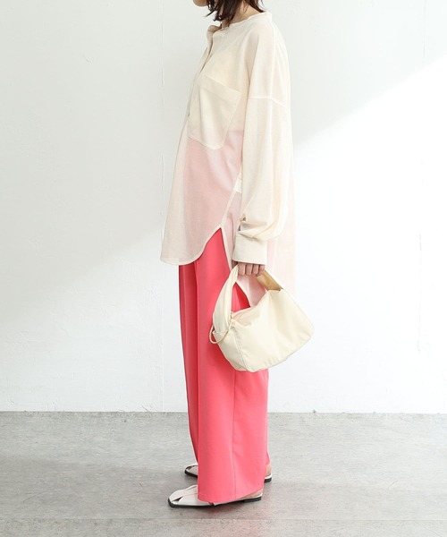 COLLAGE GALLARDAGALANTE(コラージュガリャルダガランテ)の「抜け感を演出するメッシュオーバーシャツ(シャツ/ブラウス・レディース・アイボリー/ブラック・FREE)」の4枚目の写真