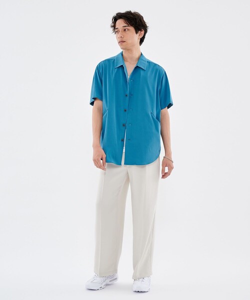 CITY TOKYO（シティトウキョウ）の「スラッシュポケットショートスリーブシャツ（シャツ/ブラウス・メンズ・ブラック/ブルー/グレイッシュベージュ・1/2）」の9枚目の写真