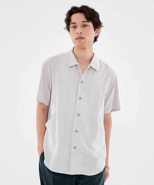 CITY TOKYO（シティトウキョウ）の「スラッシュポケットショートスリーブシャツ（シャツ/ブラウス・メンズ・ブラック/ブルー/グレイッシュベージュ・1/2）」の18枚目の写真