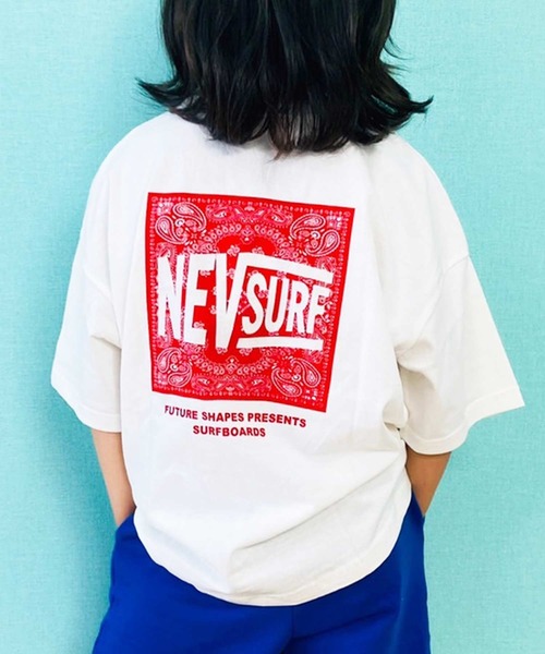 THE CASUAL（カジュアル）の「ビッグシルエット ロゴバックプリント クルーネック半袖カットソー キッズ（Tシャツ/カットソー・キッズ・ブラック/ベージュ/オフホワイト/オレンジ/ブルー/ミント/チャコール/ホワイト系/ホワイト系1・140cm/150cm/160cm/110cm/120cm/130cm）」の2枚目の写真