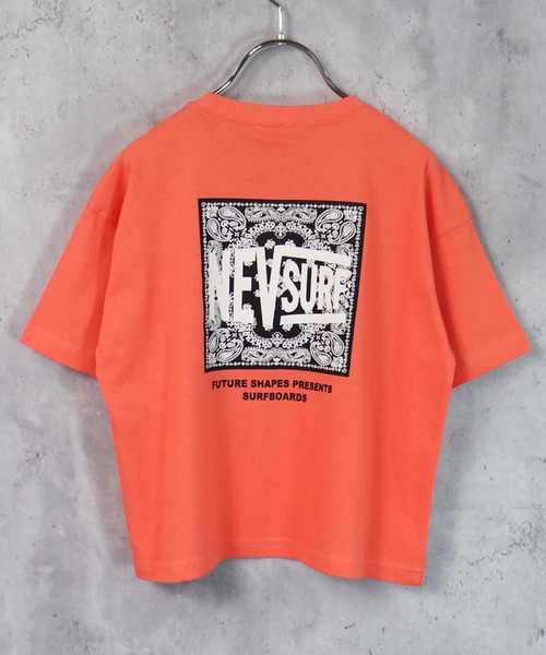 THE CASUAL（カジュアル）の「ビッグシルエット ロゴバックプリント クルーネック半袖カットソー キッズ（Tシャツ/カットソー・キッズ・ブラック/ベージュ/オフホワイト/オレンジ/ブルー/ミント/チャコール/ホワイト系/ホワイト系1・140cm/150cm/160cm/110cm/120cm/130cm）」の9枚目の写真
