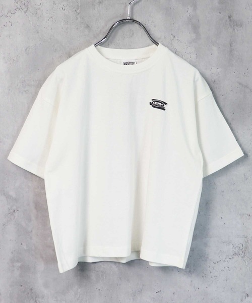 THE CASUAL（カジュアル）の「ビッグシルエット ロゴバックプリント クルーネック半袖カットソー キッズ（Tシャツ/カットソー・キッズ・ブラック/ベージュ/オフホワイト/オレンジ/ブルー/ミント/チャコール/ホワイト系/ホワイト系1・140cm/150cm/160cm/110cm/120cm/130cm）」の12枚目の写真
