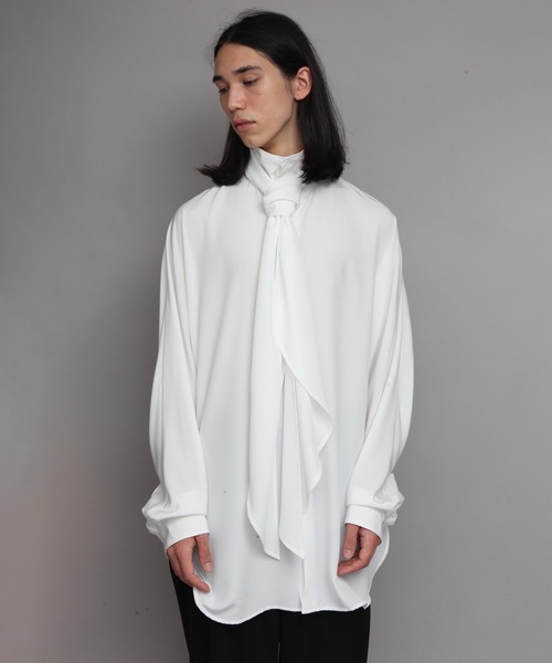 ato（アトウ）の「Crepe de Chine SCARF SHIRT（シャツ/ブラウス 
