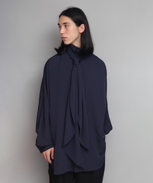 ato（アトウ）の「Crepe de Chine SCARF SHIRT（シャツ/ブラウス 