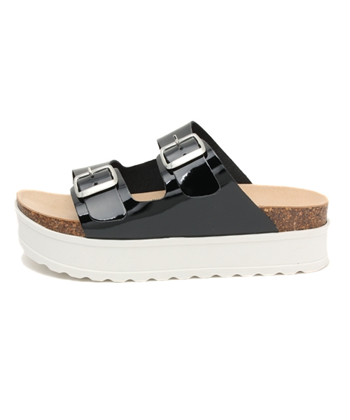 ROSE BUD（ローズバッド）の「(SONIA.C) TERRY 165 PATENT DOUBLE SOLE SANDAL 【Gina掲載】【NYLON掲載】【カタログ掲載】【FUDGE掲載】【ViVi掲載】ダブルソールフラットサンダル（サンダル・レディース・ホワイト/ブラック・39/36/38/37）」の4枚目の写真