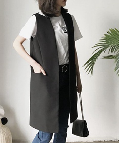 Coo+i(クーイ)の「ロングジレ(ベスト・レディース・グレー/ブラック・L)」の6枚目の写真