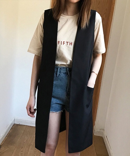 Coo+i(クーイ)の「ロングジレ(ベスト・レディース・グレー/ブラック・L)」の12枚目の写真