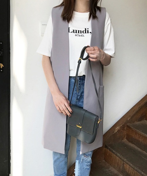 Coo+i(クーイ)の「ロングジレ(ベスト・レディース・グレー/ブラック・L)」の7枚目の写真
