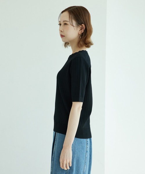 ROPE' PICNIC(ロペピクニック)の「スカラップニットプルオーバー(ニット/セーター・レディース・ブラック/オフホワイト/モスグリーン/パープル系その他6/オレンジ系その他4・38)」の9枚目の写真