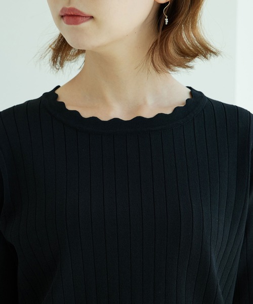 ROPE' PICNIC(ロペピクニック)の「スカラップニットプルオーバー(ニット/セーター・レディース・ブラック/オフホワイト/モスグリーン/パープル系その他6/オレンジ系その他4・38)」の19枚目の写真