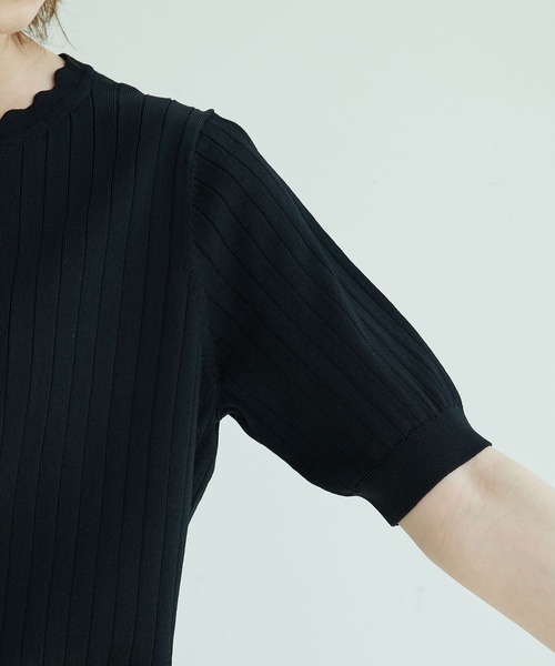 ROPE' PICNIC(ロペピクニック)の「スカラップニットプルオーバー(ニット/セーター・レディース・ブラック/オフホワイト/モスグリーン/パープル系その他6/オレンジ系その他4・38)」の6枚目の写真