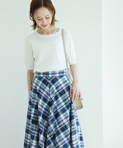 ROPE' PICNIC(ロペピクニック)の「スカラップニットプルオーバー(ニット/セーター・レディース・ブラック/オフホワイト/モスグリーン/パープル系その他6/オレンジ系その他4・38)」の17枚目の写真