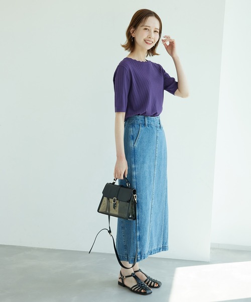 ROPE' PICNIC(ロペピクニック)の「スカラップニットプルオーバー(ニット/セーター・レディース・ブラック/オフホワイト/モスグリーン/パープル系その他6/オレンジ系その他4・38)」の8枚目の写真