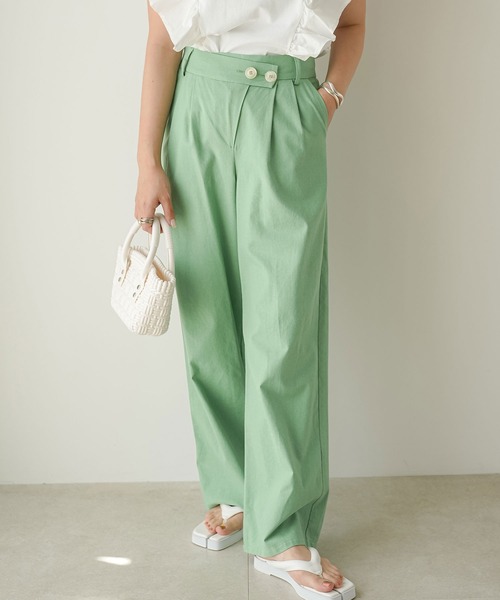 rectangle（レクタングル）の「フロントクロスリネンワイドパンツ（その他パンツ・レディース・ピンク/アイボリー/オレンジ/グリーン・SMALL/MEDIUM/LARGE）」の3枚目の写真