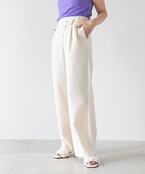 rectangle（レクタングル）の「フロントクロスリネンワイドパンツ（その他パンツ・レディース・ピンク/アイボリー/オレンジ/グリーン・SMALL/MEDIUM/LARGE）」の2枚目の写真