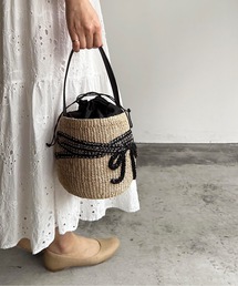 COMMON WARE（コモンウェアー）の「KIS Design:Abaca ribbon embro アバカカゴバッグ（かごバッグ・キッズ）」