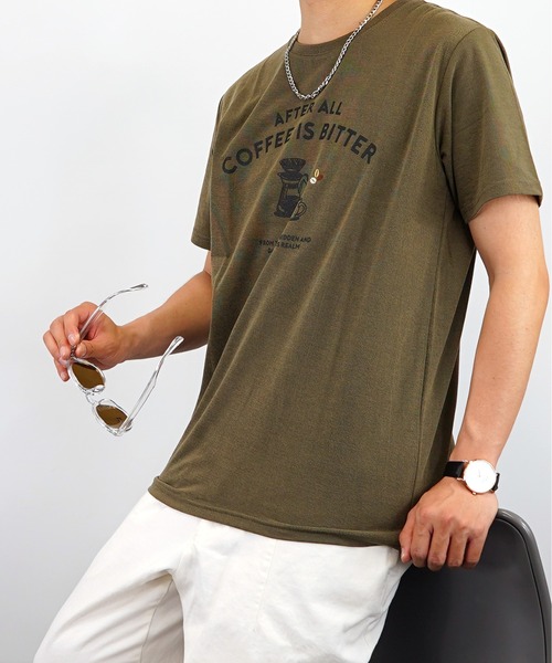 Burner(バーナー)の「【GROOVY STORE】coffeeサイフォン 刺繍 梨地 Tシャツ(Tシャツ/カットソー・メンズ・ブラック/カーキ/グレイッシュベージュ/ホワイト・L/LL/M)」の4枚目の写真