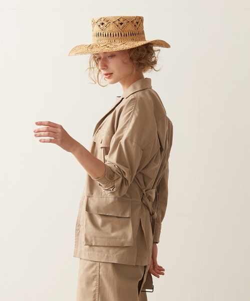 【セール】「KHA:KI / カーキ」リネンコットンサファリジャケット（ブルゾン）｜kha:ki（カーキ）