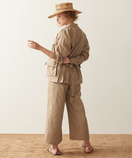 【セール】「KHA:KI / カーキ」リネンコットンサファリジャケット（ブルゾン）｜kha:ki（カーキ）