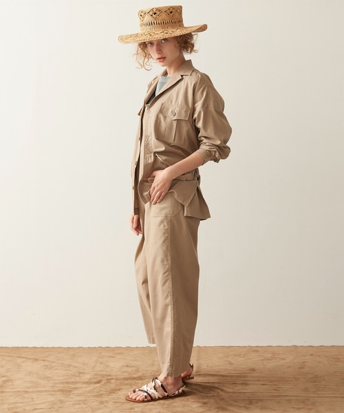 【セール】「KHA:KI / カーキ」リネンコットンサファリジャケット（ブルゾン）｜kha:ki（カーキ）