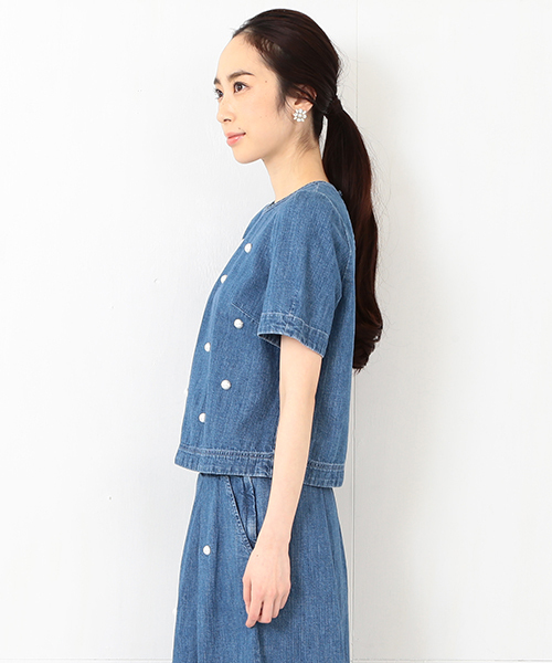 Ray BEAMS（レイビームス）の「●MUVEIL×Ray BEAMS  / 別注 デニム トップス（その他トップス・レディース・ブルー・ONE SIZE）」の11枚目の写真