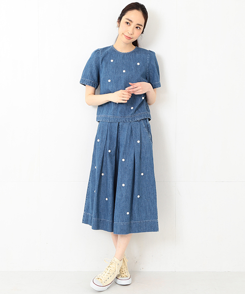 Ray BEAMS（レイビームス）の「●MUVEIL×Ray BEAMS  / 別注 デニム トップス（その他トップス・レディース・ブルー・ONE SIZE）」の8枚目の写真