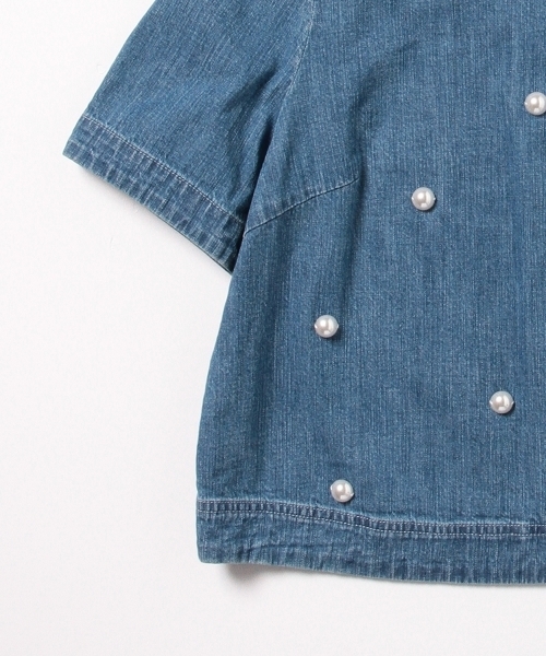 Ray BEAMS（レイビームス）の「●MUVEIL×Ray BEAMS  / 別注 デニム トップス（その他トップス・レディース・ブルー・ONE SIZE）」の14枚目の写真