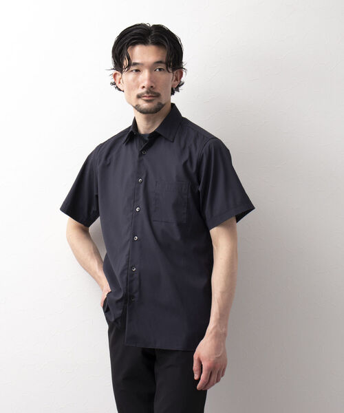 Stutostein Nolley's(シュテットシュタインノーリーズ)の「下前配色レギュラーカラーシャツ(接触冷感、ストレッチ素材)(シャツ/ブラウス・メンズ・ライトブルー/ネイビー・M/L/XL/S)」の7枚目の写真