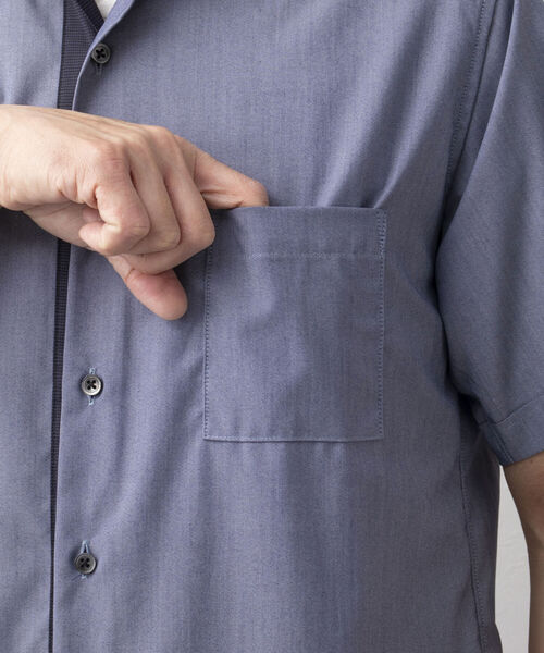 Stutostein Nolley's(シュテットシュタインノーリーズ)の「下前配色レギュラーカラーシャツ(接触冷感、ストレッチ素材)(シャツ/ブラウス・メンズ・ライトブルー/ネイビー・M/L/XL/S)」の15枚目の写真