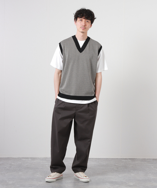 JOURNAL STANDARD(ジャーナルスタンダード)の「ジャガード チドリニット ベスト(ベスト・メンズ・ブラック/ネイビー/ライトグリーン・MEDIUM/LARGE)」の7枚目の写真