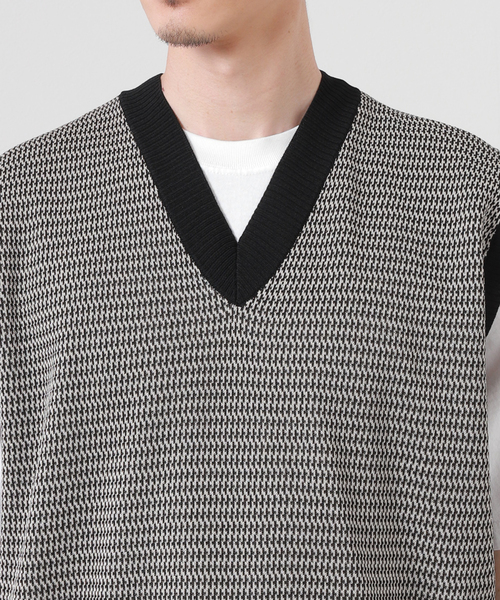 JOURNAL STANDARD(ジャーナルスタンダード)の「ジャガード チドリニット ベスト(ベスト・メンズ・ブラック/ネイビー/ライトグリーン・MEDIUM/LARGE)」の11枚目の写真