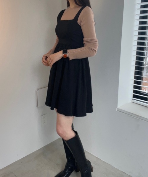 ACYM（アシーム）の「Betty fit flare ワンピース（ワンピース・レディース・ブラック/ベージュ・FREE）」の15枚目の写真