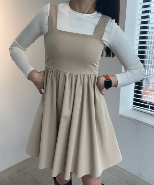 ACYM（アシーム）の「Betty fit flare ワンピース（ワンピース・レディース・ブラック/ベージュ・FREE）」の17枚目の写真